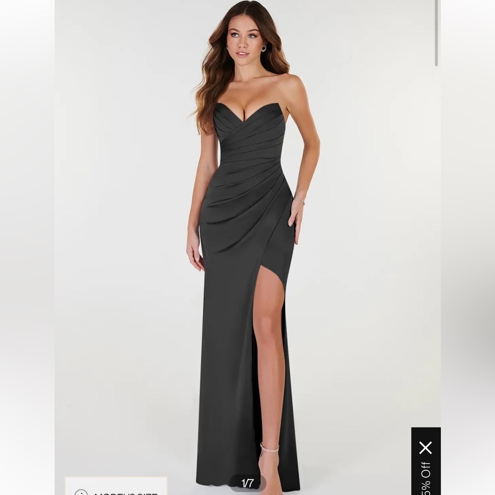 Azazie black floor length dress. NWT.
